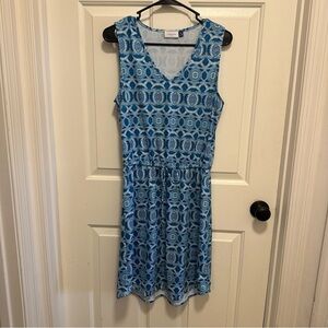 Cabana Life UPF 50+ Map Printed Drawstring Cover-up Dress Womens size medium